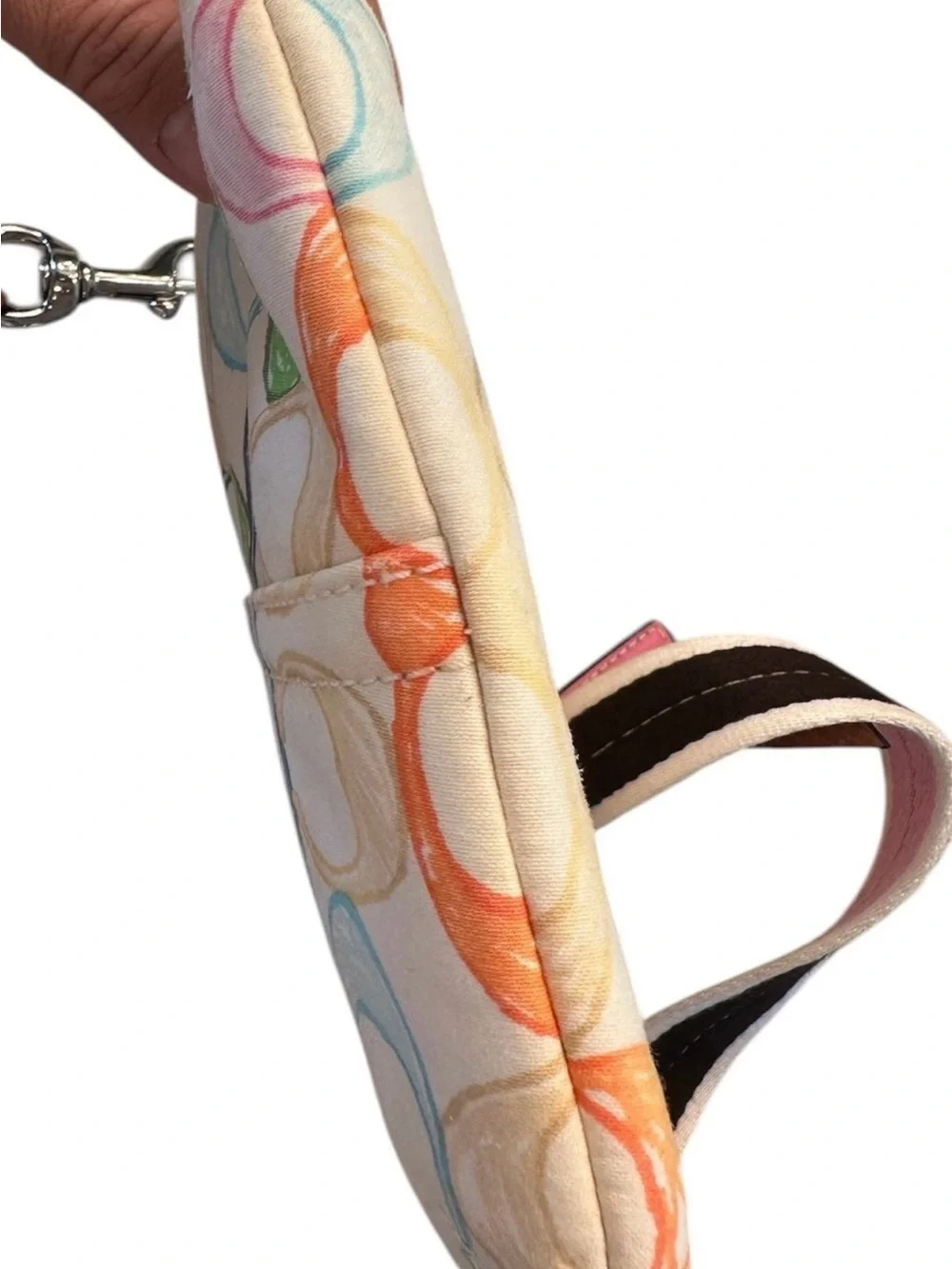 Coach Multicolor Signature Crossbody with Pink Strap